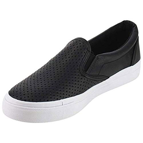 JITUUE Women's Loafer Slip on Shoes Fashion Canvas Sneakers Low Top Casual Flats Comfort Walking Shoes-Black-US 8-1