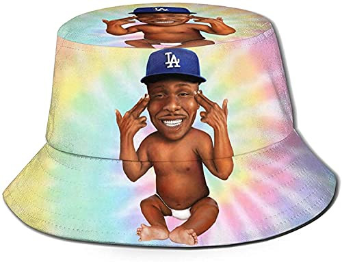 Unisex Dababy Baby On Baby Print Double-Side-Wear Reversible Bucket Hat-Black2 Unisex Packable Summer Travel Beach Sun Outdoor Cap