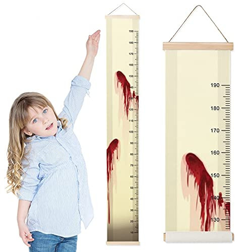 Kids Growth Chart Horror-Hands-Print Children Height Measurement Ruler Hospital Waterproof Wall Rulers Chart Decor for Bedroom Toddlers Baby Height Ruler Growth Charts Decals with Lanyard