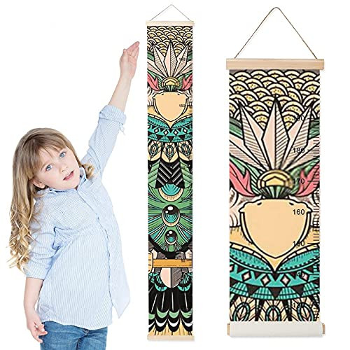 Growth Chart for Kids Green Owl Children Height Measurement Ruler Nursery Durable Kids Room Hanging Height Rulers Boys Girls Height Tracker Growth Charts Decals with Lanyard