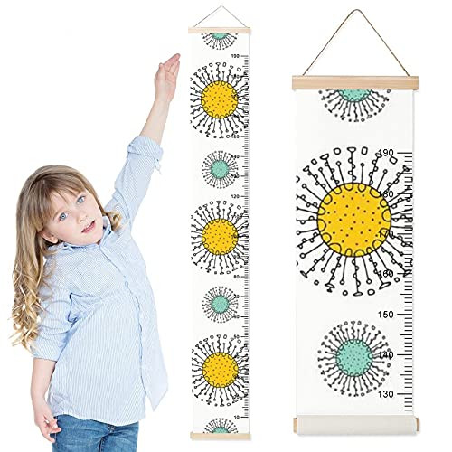 Growth Chart for Kids Dandelions Draw Children Height Measurement Ruler Nursery Removable Wall Rulers Chart Decor for Bedroom Toddlers Baby Height Ruler Growth Charts Decals with Lanyard