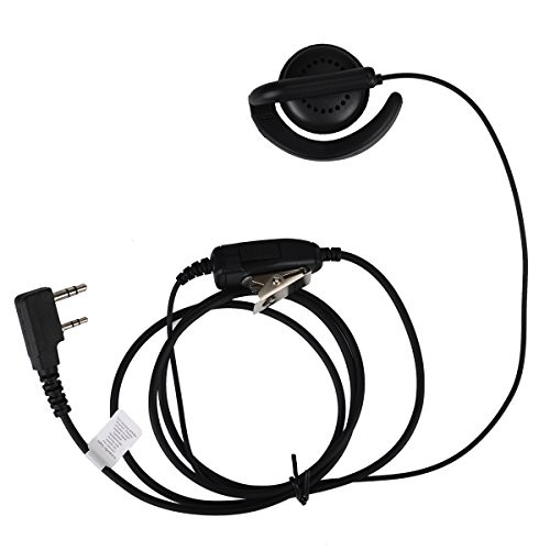 AIRSN 2 Pin Flexible Earpiece/Headset for Kenwood Radio with a PTT Mic-Compatible with Walkie Talkie Headset Brands (Kenwood, Puxing, Wouxun, Baofeng) Walkie Talkie
