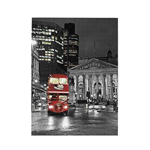 London Bus Printed Jigsaw Puzzles for Adults 500 Pieces Kids Large Puzzle Game Decompression Toys