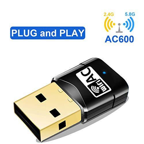 USB Wireless WiFi Adapter 600Mbps - Wireless WiFi Network Wi-Fi Adapter Dongle for PC/Laptop/Mac, Dual Band 2.4G/5G 802.11ac /a/b/g/n WiFi for Win XP/7/8/10/vista, MacOS 10.6-10.13 (SL-Wifi-004)