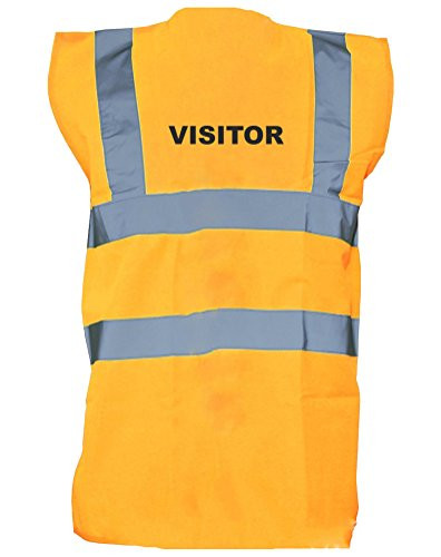 Visitor- Printed Hi-Vis Vest Waistcoat - Orange/Black L