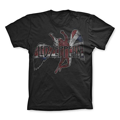 Led Zeppelin - Union Jack Icarus - Adult T-Shirt - XL Black