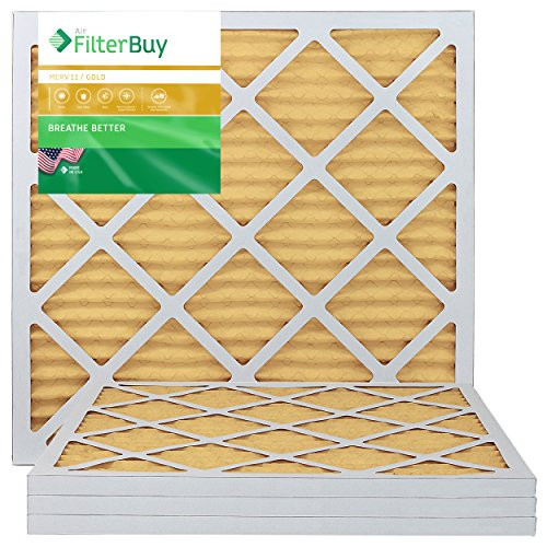 FilterBuy 20x20x1 Air Filter MERV 11- Pleated HVAC AC Furnace Filters -4-Pack- Gold- FilterBuy 20x20x1 Air Filter MERV 11- Pleated HVAC AC Furnace Filters -4-Pack- Gold-
