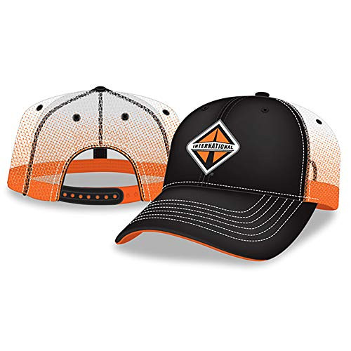 BD International Trucks Black  and  Orange Gradient Screen Print Mesh Snapback Cap/Hat