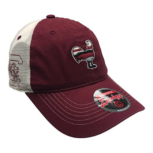 Zephyr South Carolina Gamecocks Garnet Rooster Silhouette Mesh Snapback Hat Cap