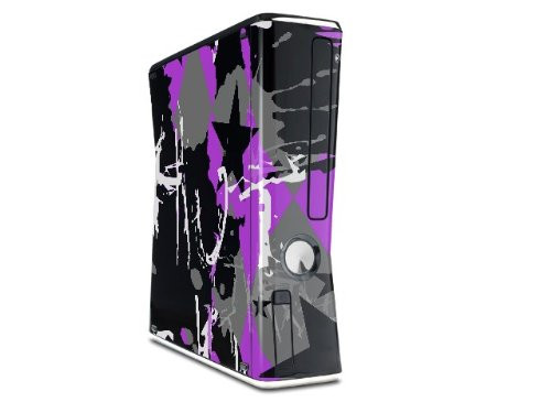 SceneKid Purple Decal Style Skin for XBOX 360 Slim Vertical -OEM Packaging-
