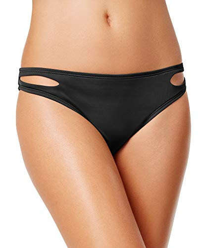 Bar III Women's Cut-Out Hipster Bikini Bottoms -Large- Black-