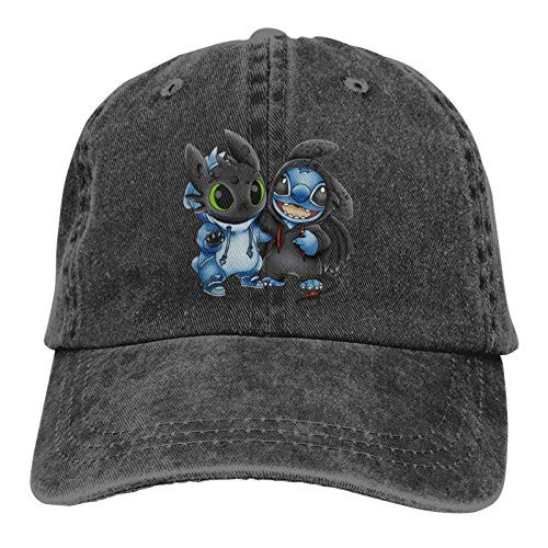 Stitch Baseball Cap Unisex Vintage Trucker Hat Adjustable Cowboy Hats for Mens Womens Black