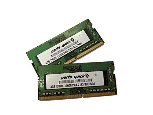 parts-quick 8GB -2X4GB- DDR4 2133MHz SODIMM PC4-17000 Non-ECC CL15 1.2V 260-Pin SO-DIMM Laptop Notebook Memory RAM Upgrade