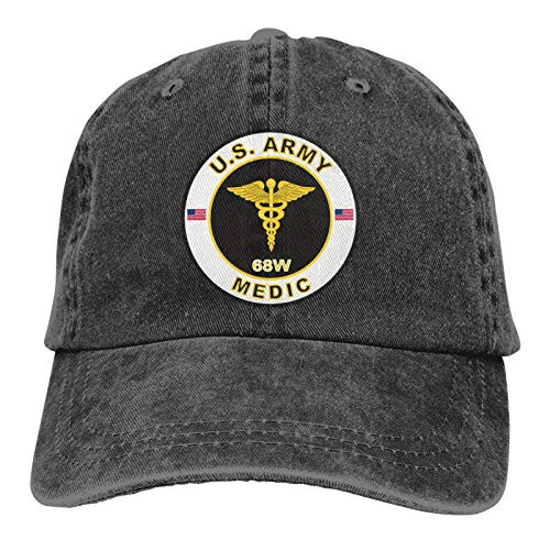 U.S. Army Mos 68w Medic Baseball Cap Unisex Vintage Trucker Hat Adjustable Cowboy Hats for Mens Womens Black