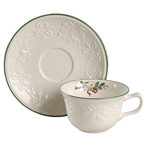 Mikasa Holiday Season Flat Cup  and  Saucer Set