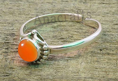Orange Carnelian Toe Ring - 925 Sterling Silver Feet Body Jewellery Adjustable Toe Ring For Girls Women Gift Jewellery Orange Carnelian Toe Ring - 925 Sterling Silver Feet Body Jewellery Adjustable Toe Ring For Girls Women Gift Jewellery