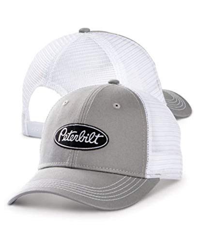 BDA Peterbilt Trucks Gray  and  White Quarry Snapback Mesh Trucker Cap/Hat