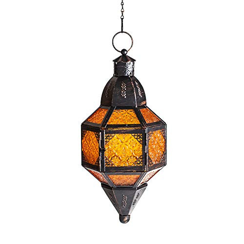 Moroccan Hanging Candle Lantern for Home Decoration- Garden Metal Glass Candle Lantern Decorative-
