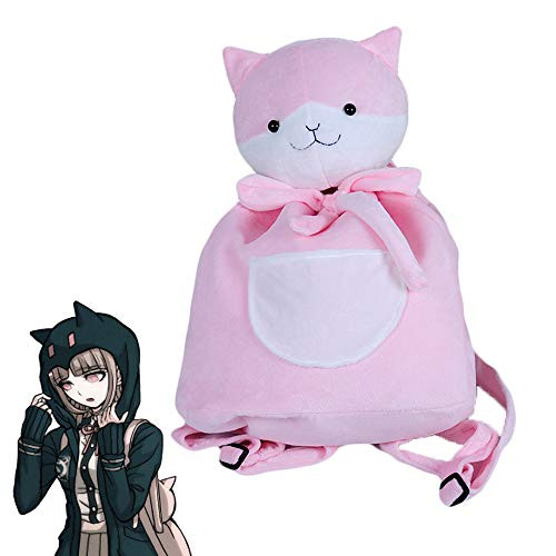 TUCOCOS Danganronpa V3 Nanami Chiaki Cosplay Plush Backpacks Girls Anime Pink Cat Drawstring Bags Plushie Figure