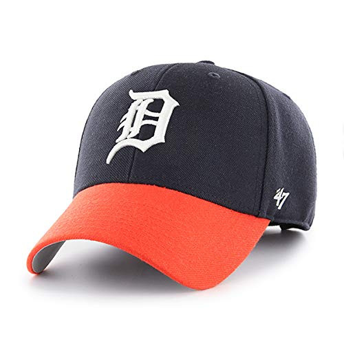 47 Brand Detroit Tigers MVP Adjustable Hat - Navy/Orange/White- Structured- Unisex- Adult - MLB Baseball Cap
