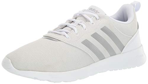 adidas Women's QT Racer 2.0 Running Shoe- White/Silver Metallic/Orbit Grey- 5.5