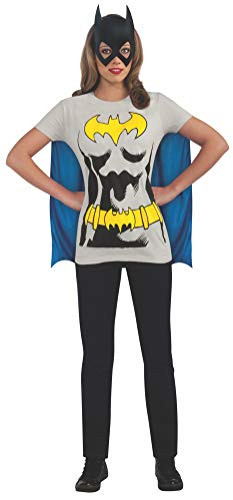 Rubie's Dc Comics Women's Batgirl t-Shirt with Cape and mask- Black- Large