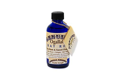 4 oz Genuine Ogallala Bay Rum  Double Strength Aftershave -Bay Rum and Sweet Orange-
