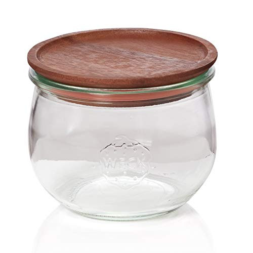 Weck Single 1/2-Liter 944 Tulip Jar | Wooden Lid