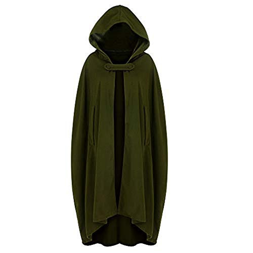 Women Trench Coat Open Front Cardigan Jacket Cape Cloak Poncho Plus Long Hoodie Army Green