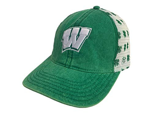 Top of the World Wisconsin Badgers Tow Green St. Patrick's Day Clover Mesh Adj Relax Hat Cap Top of the World Wisconsin Badgers Tow Green St. Patrick's Day Clover Mesh Adj Relax Hat Cap