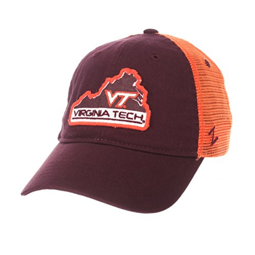 Zephyr Virginia Tech Hokies Freeway Maroon w/Orange Mesh Adj. Slouch Hat Cap