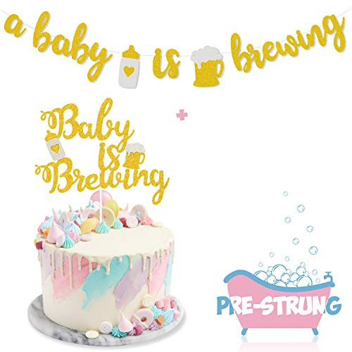 A Baby is Brewing Baby Shower Banner & Baby is Brewing Cake Topper for Gender Reveal Party Decoration Diaper Party Decor Pre-assembled Baby Brewing Theme Baby Shower or Baby Sprinkle Kit A Baby is Brewing Baby Shower Banner & Baby is Brewing Cake Topper for Gender Reveal Party Decoration Diaper Party Decor Pre-assembled Baby Brewing Theme Baby Shower or Baby Sprinkle Kit