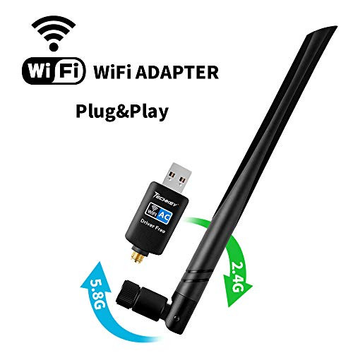 WiFi Adapter 600mbps?Techkey Wireless USB Adapter Dual Band 2.4GHz/5.8GHz LAN Card 802.11ac Network Card for Desktop Laptop PC Support Windows 10/8.1/8 / 7 / XP/Vista/Mac OS 10.6-10.14 Mojave