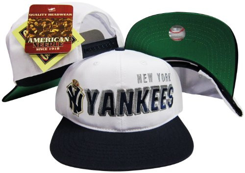 New York Yankees Two Tone Plastic Snapback Adjustable Plastic Snap Back Hat/Cap White