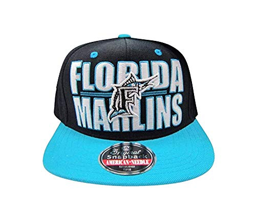 Florida Marlins Block Two Tone Plastic Snapback Adjustable Plastic Snap Back Hat/Cap Black Florida Marlins Block Two Tone Plastic Snapback Adjustable Plastic Snap Back Hat/Cap Black