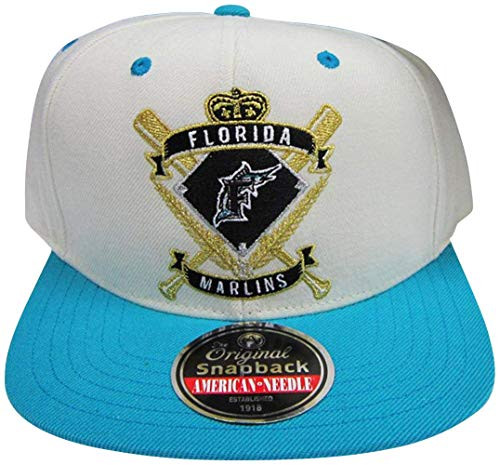 Florida Marlins Crest Two Tone Plastic Snapback Adjustable Plastic Snap Back Hat/Cap White Florida Marlins Crest Two Tone Plastic Snapback Adjustable Plastic Snap Back Hat/Cap White