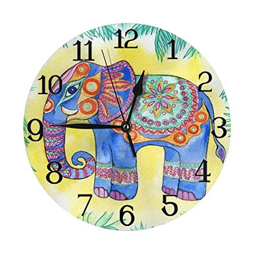 Kitchen Clock Big Clock Round Wall Clock- Silent Non-Ticking Decor Round Wall Clock Quality Quartz Battery- 9.8in