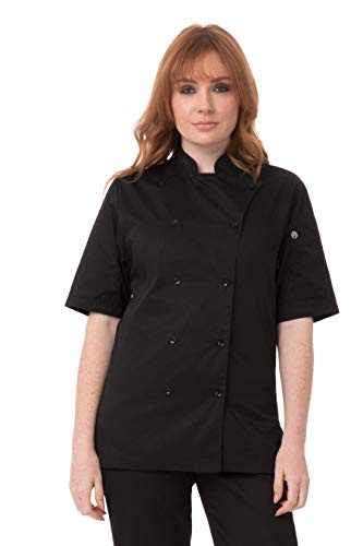 Chef Works mens Avignon Bistro Coat chefs jackets- Black- XX-Large US