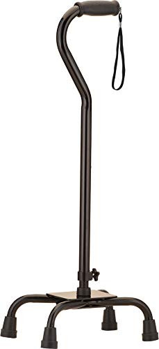 NOVA Medical Products Heavy Duty Quad Cane with Large Base- Black- 4.5 Pound -5710BK-