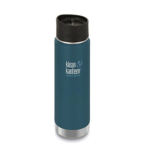 Klean Kanteen Neptune Blue Wide Insulated Water Bottle with Cafe Cap 2.0- 20-Ounce