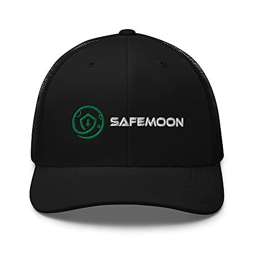 VANN'S PRODUCTS LLC. Embroidered SafeMoon Crypto Hat SAFEMOON DeFi Trucker Cap Black