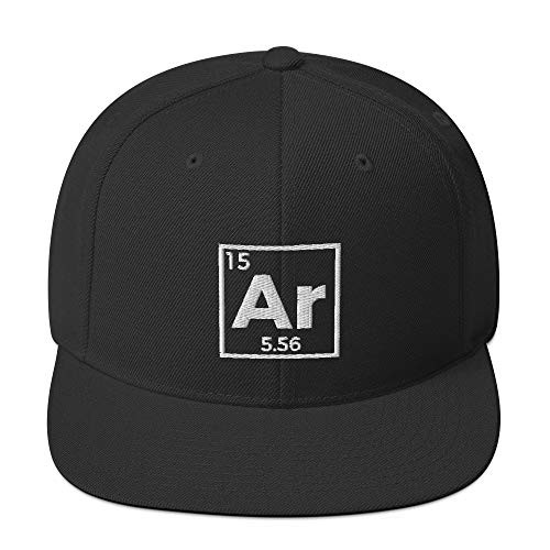 AR-15 Rifle 5.56 Pro-Gun Second Amendment 2A Embroidered Snapback Hat Black