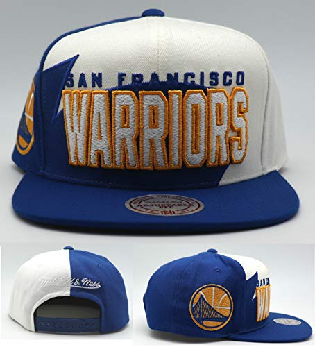 Mitchell  and  Ness Golden State Warriors New San Francisco SF Sharktooth Cut and Sew Blue Era Snapback Hat Cap