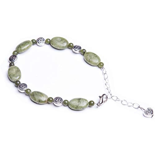 Galanta Connemara Marble Two Tone Bracelet with Celtic Knot Design Beads