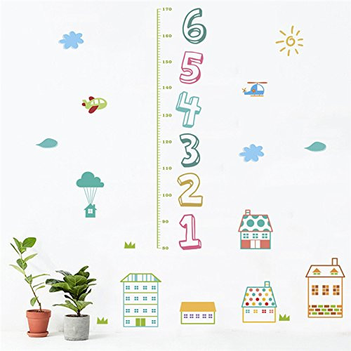 Children Kid Height Measure Growth Chart Wall Sticker for Kids Rooms Cartoon Wall Decals Art Home Decor Poster Mural
