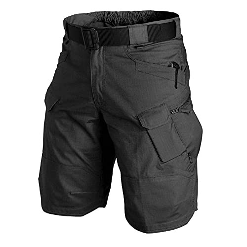 Xiakolaka 2021 Upgraded Waterproof Tactical Shorts for Men Outdoor Quick Dry Relaxed Fit Hiking Cargo Shorts Black