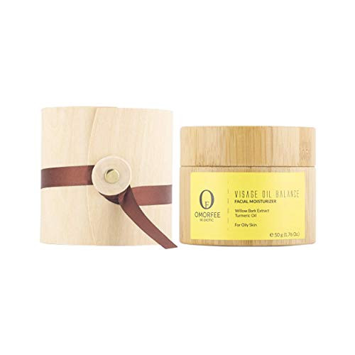 OMORFEE Organic Visage Oil Balance Facial Moisturizer | Daily Cream For Normal/Oily Skin | Willow Bark Extracts- Turmeric Oil- Green Tea- Tea Tree | 50 Grams / 1.76 Oz.