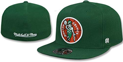 Mitchell  and  Ness Boston Celtics Fitted Size 6 7/8 Full Team Logo HWC Hat Cap - Green