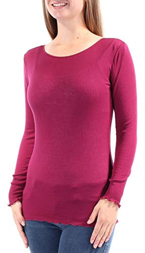 Free People Womens Modal Blend Ribbed Pullover Top Purple M