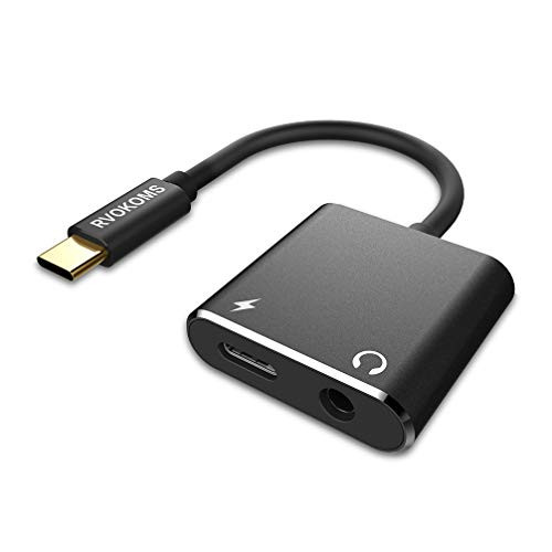 USB C to 3.5mm Headphone Adapter, RVOKOMS New Version 2-in-1 Type C to Audio and Fast Charging Converter Compatible for Pixel 3 3XL 2 2XL, iPad pro 2018, HTC, Essential Phone and More USB C Devices USB C to 3.5mm Headphone Adapter, RVOKOMS New Version 2-in-1 Type C to Audio and Fast Charging Converter Compatible for Pixel 3 3XL 2 2XL, iPad pro 2018, HTC, Essential Phone and More USB C Devices